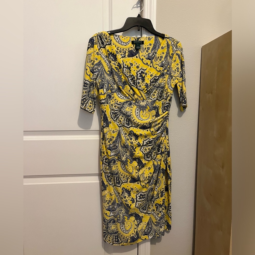 Lauren by Ralph Lauren yellow paisley dress